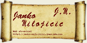 Janko Milojičić vizit kartica